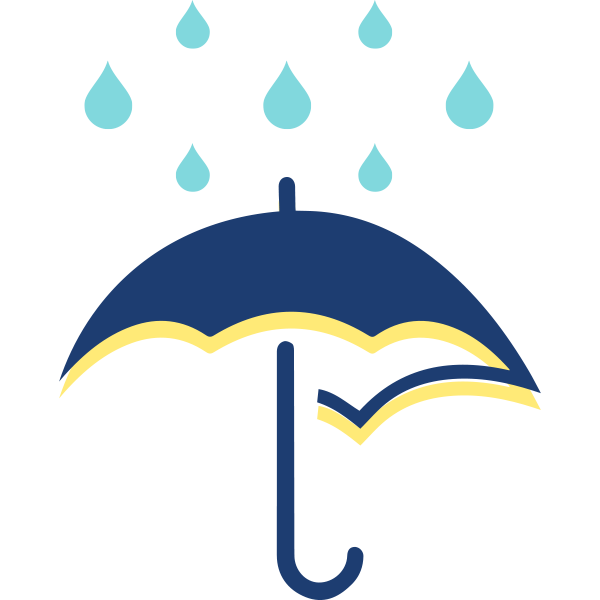 rain above an umbrella icon