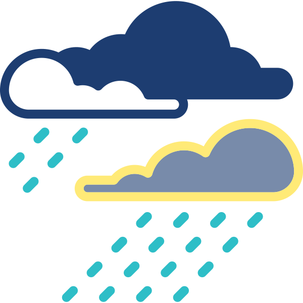 rainfall from clouds icon