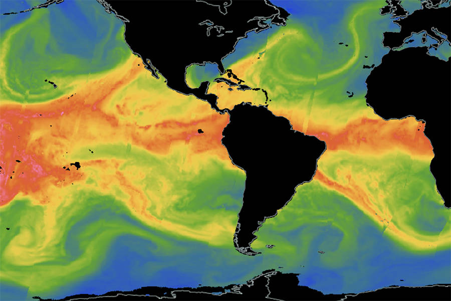 NASA Americas map of atmospheric rivers
