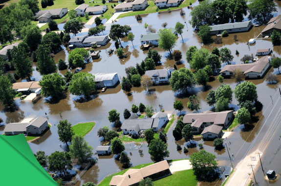 flood insurance industry news: flooded suburb