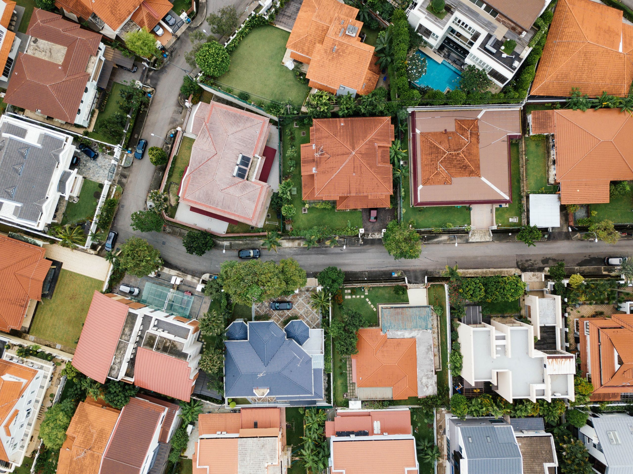 flood insurance neighborhood aerial view